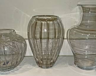 Crystal and glass vases