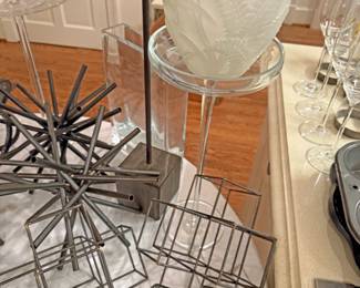 Metal Spheres (Orbs) and Geometric Shapes, Vases, Flower Arrangement Objects