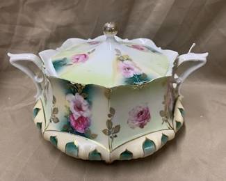 R.S. Prussia Biscuit Jar w/Lid 