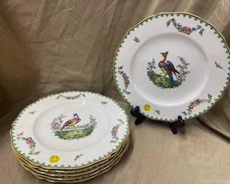 Spode Dinner Plates w/ Birds 