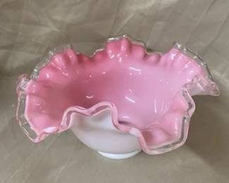 Pink Fenton Silvercrest Vase 