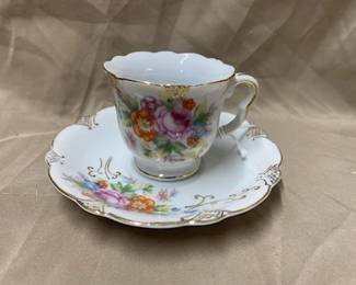 Floral Occ. Japan Cup & Saucer -Demitasse 