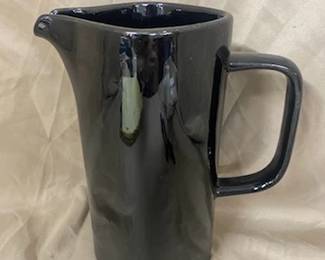 Mid-Century Modern Black Ceramic Pitcher 