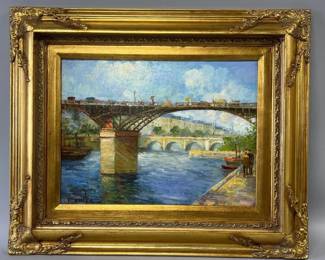 Signed T.E. Pencke oil on canvas painting