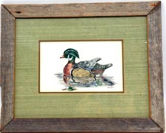 Richmond artist, Bill Bolin wood duck watercolor
