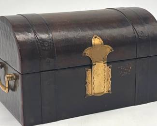 Leather dome lid jewelry box