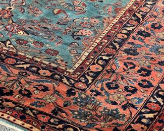 Exquisite palace size room size antique Mahal rug; 20’4” x 10’5”