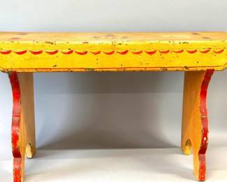 Painted PA Folk art bench