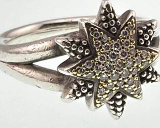 Lagos 18kt, sterling diamond ring