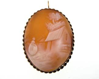 Sterling gold wash cameo pin/pendant
