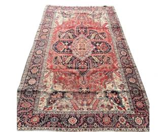 Room size antique Heriz rug; 106 x 164”