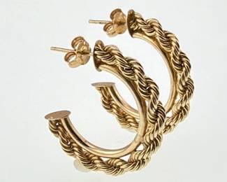 10kt rope hoops