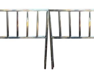 Pair of chrome Milo Baughman style MCM twin headboards