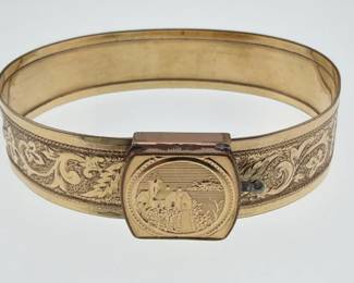 Antique 18kt, gold filled bangle