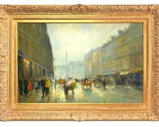 T.E. Pencke oil on canvas Place Vendome