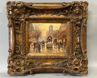 Parisian street scene painting