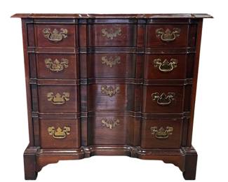 Cherry block front Chippendale style chest of drawers