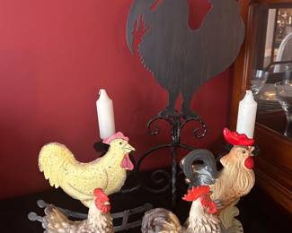 Rooster and hen decor