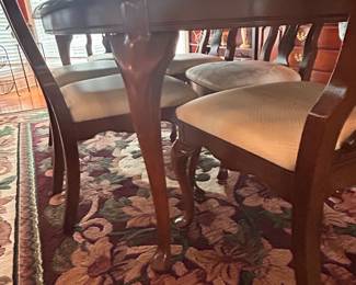 Detail on dining table and chairs