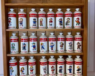 Campbell soup spice jars and rack