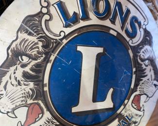 Vintage lion international metal sign