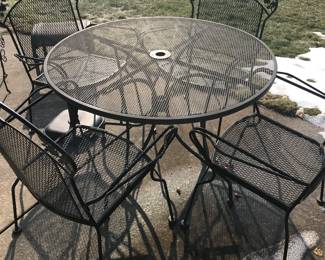 Patio set with umbrella and stand!