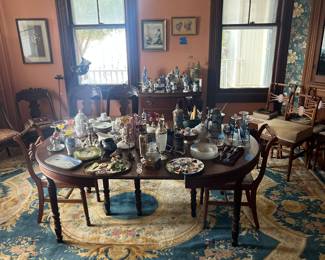 10 by 14 roughly - excellent plus all sorts of furniture and bric a brac