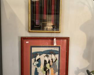 Anitique Cinnabar lacquer panels framed shadowbox (11.5” x 17.5”) $60 + tax