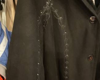 Harlin Patchwork shearling and fur coat with embroidery details $380 + tax