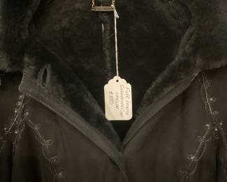 Harlin Patchwork shearling and fur coat with embroidery details $380 + tax