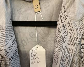 LOOK newspaper print jacket  S/M $100 + tax