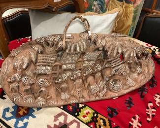 Signed Gerad P’ pum wood carving (28.5” x 13.5”) $184 + tax