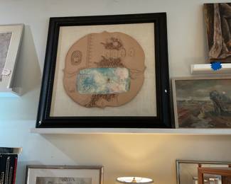 Hoi Lebedang mixed media print and paper sculpture signed (44” x 44”) $400 + tax