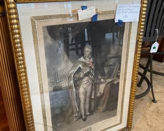 Engraving 1807 hand colored first lord of admiralty lord barham by Charles Picart (24.5” x 33”) $160 + tax
