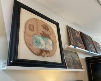 Hoi Lebedang mixed media print and paper sculpture signed (44” x 44”) $400 + tax