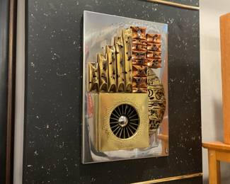 Paul Evan’s style Brutalist wall sculpture mounted on canvas (28” x 22”)