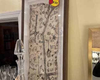 Celement designs bark cloth framed (15” x 28”) $120 + tax