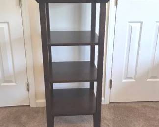 Narrow Four Shelf Bookcase With Expresso Finish