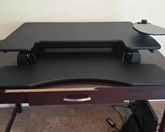 Fancierstudio Black Adjustable Standing Desk Converter