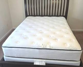 Queen Size Bed Frame With Beauty Rest Classic Mattress And Box Spring 