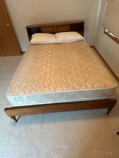 MCM full size bed. Clean mattress. https://modestlambestatesales.hibid.com/