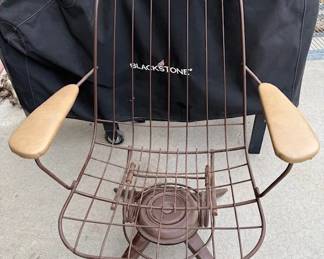 MCM Homecrest wire swivel rocker patio chair. https://modestlambestatesales.hibid.com/