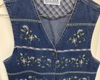 Jantzen denim. Many embroidered. https://modestlambestatesales.hibid.com/