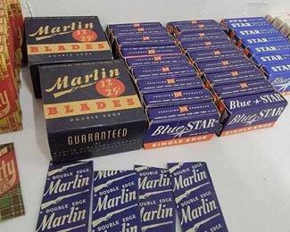 2 NEW OLD STOCK RAZOR BLADES. SCOTTY  9  packs of 5  1. MARLIN