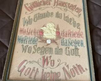 Antique German Punch Paper Sampler Cross Stitch