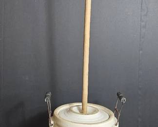  016 UHL Pottery Co. 3 Gal Butter Churn with Paddle