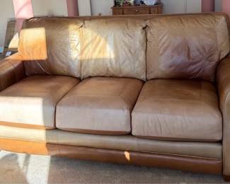 Lane Furniture Tan Leather Couch 