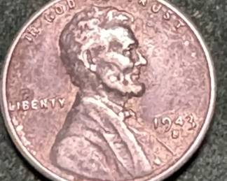  002 1943 Lincoln Wheat Penny RARE 