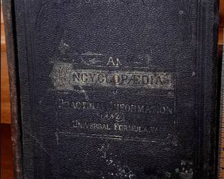 Antique Encyclopedia of Practical Information 1889 Leather Bound