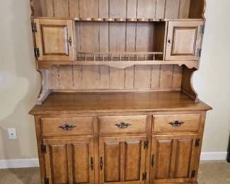 Solid Wood Two Piece China Hutch